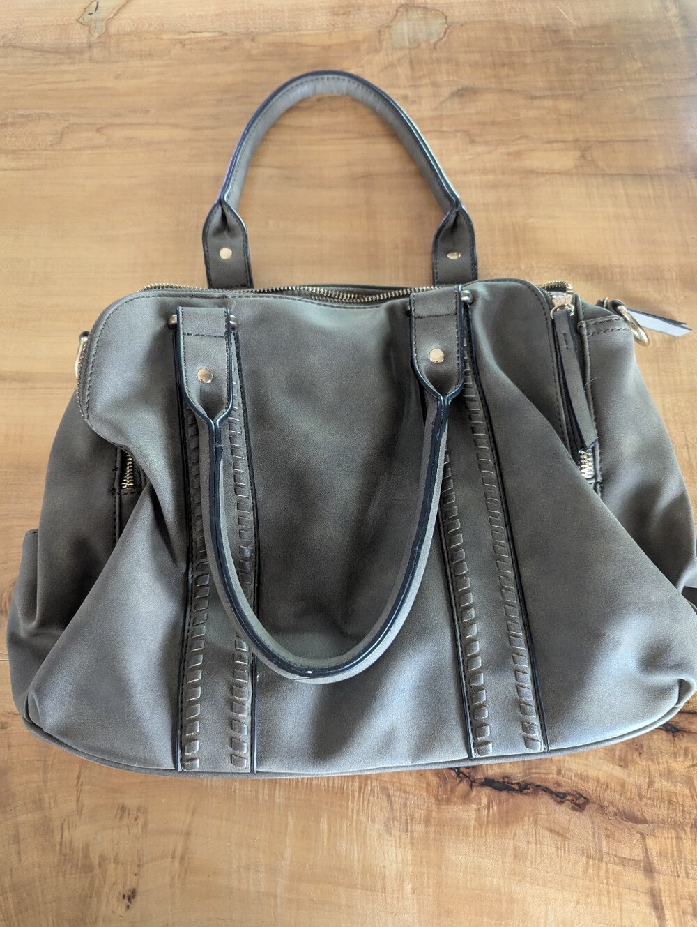 Forest Green Faux Leather Handbag